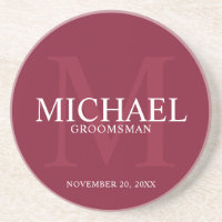 Groomsmans personnalisés en rouge bordeaux
