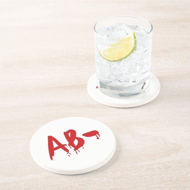 Dessous De Verre En Grès Groupe sanguin AB - Hôpital d'horreur négatif (Côté)