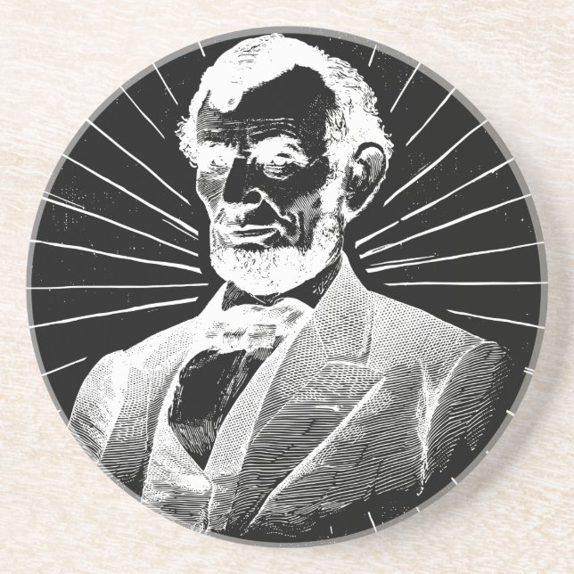 Dessous De Verre En Grès grunge abraham lincoln (Devant)