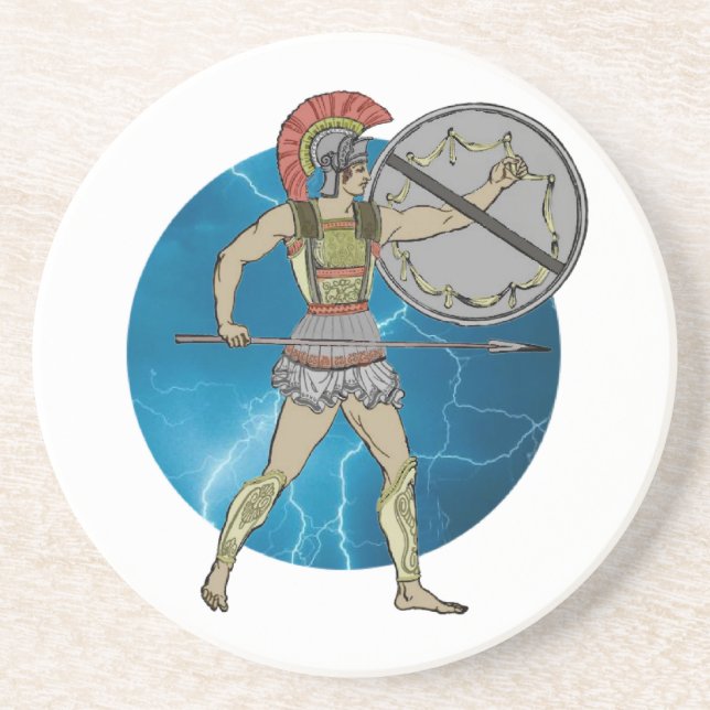 Dessous De Verre En Grès Guerrier grec (Devant)