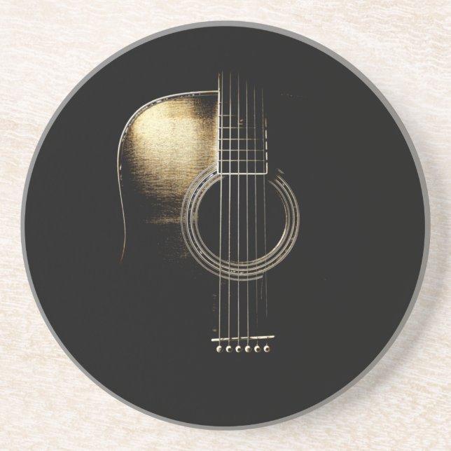Dessous De Verre En Grès Guitare acoustique Lite (Devant)