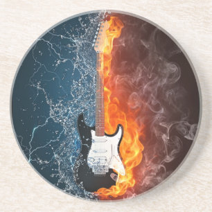 DESSOUS DE VERRE EN GRÈS GUITARE DE FIRE&ICE