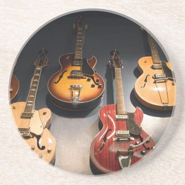 Dessous De Verre En Grès Guitares vintages (Devant)