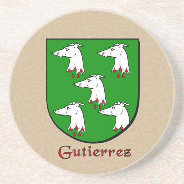 Dessous De Verre En Grès Gutierrez Bouclier héraldique (Devant)