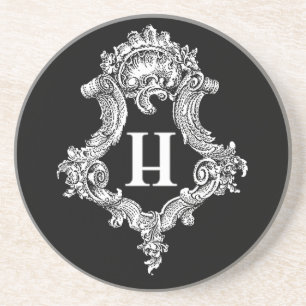Dessous De Verre En Grès H Monogramme initial