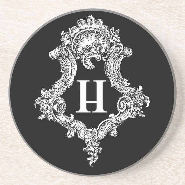 Dessous De Verre En Grès H Monogramme initial (Devant)