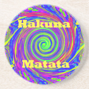 Dessous De Verre En Grès Hakuna Matata - Conception de tourbillons aux coul