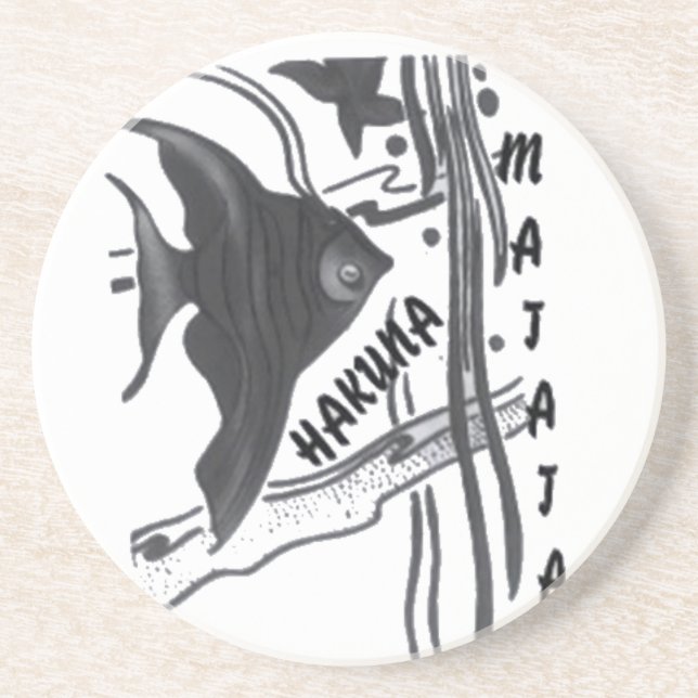 Dessous De Verre En Grès Hakuna Matata Fish Art Imprimer (Devant)