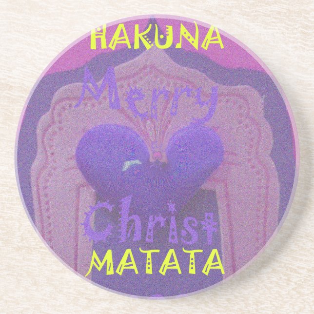 Dessous De Verre En Grès Hakuna Matata Merry Christmas Love Design.jpg (Devant)
