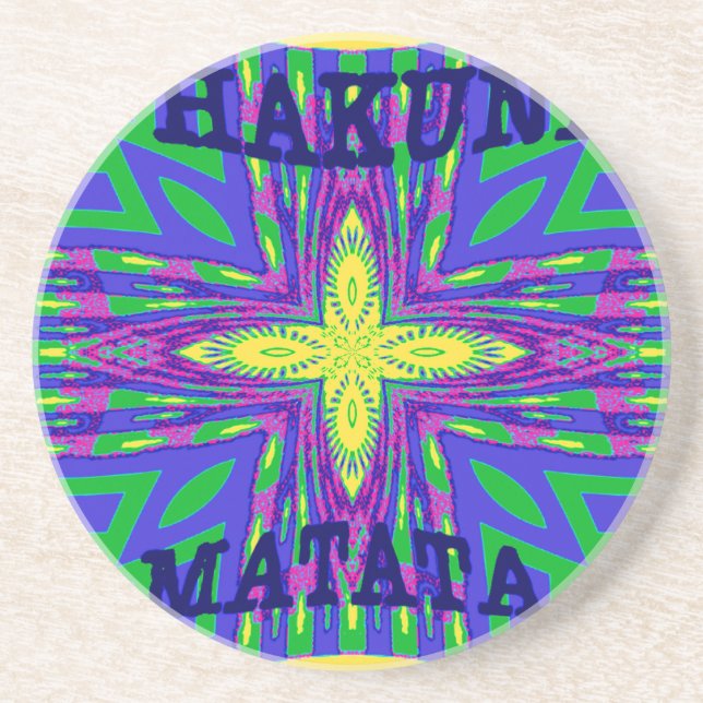 Dessous De Verre En Grès Hakuna matata Mombasa (Devant)