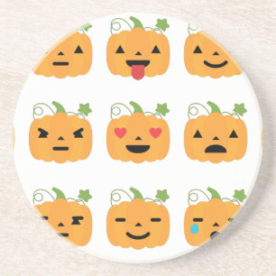 Dessous De Verre En Grès halloween citrouille emojis