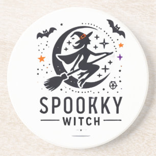 Dessous De Verre En Grès Halloween Conception de sorcière Éffrayante - Vol
