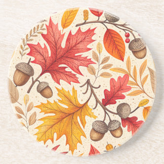 Dessous De Verre En Grès Harmonie d'automne : Un Motif d'automne coloré