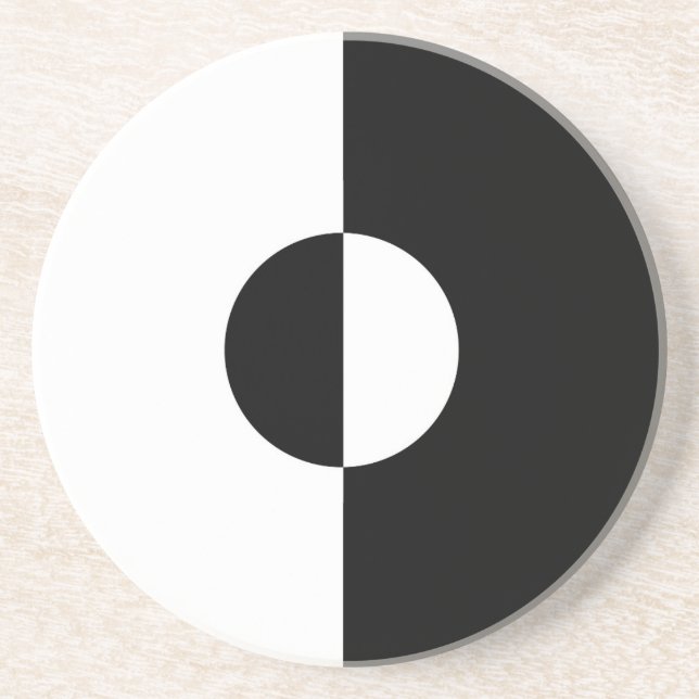 Dessous De Verre En Grès Harmonie noire et blanche (Devant)