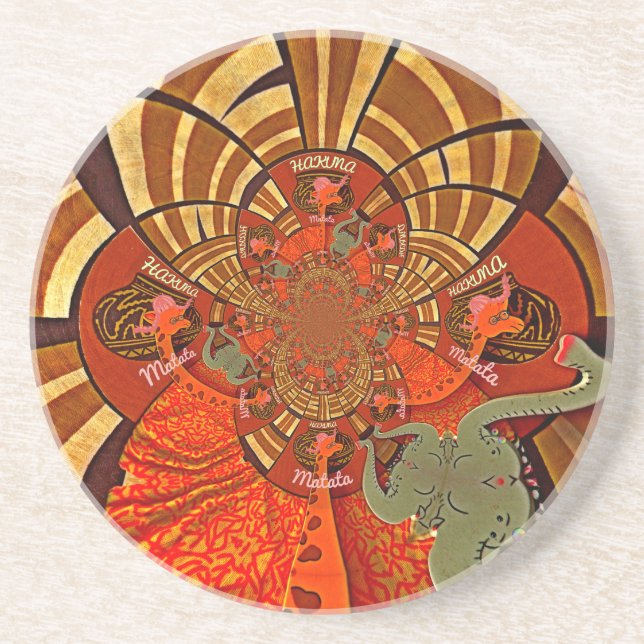 Dessous De Verre En Grès Hauteurs de Whimsical : Belle girafe drôle Africai (Devant)