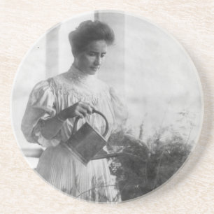 Dessous De Verre En Grès Helen Keller Watering Portrait Plante