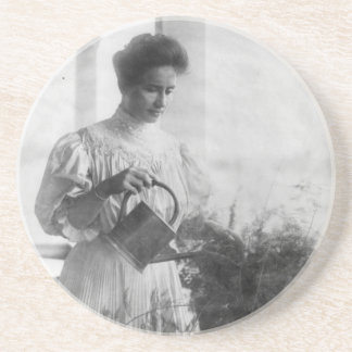 Dessous De Verre En Grès Helen Keller Watering Portrait Plante