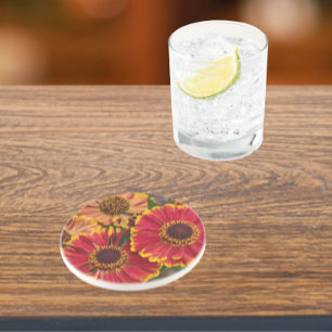 Dessous De Verre En Grès Hélénium Autumnale fleurit Floral
