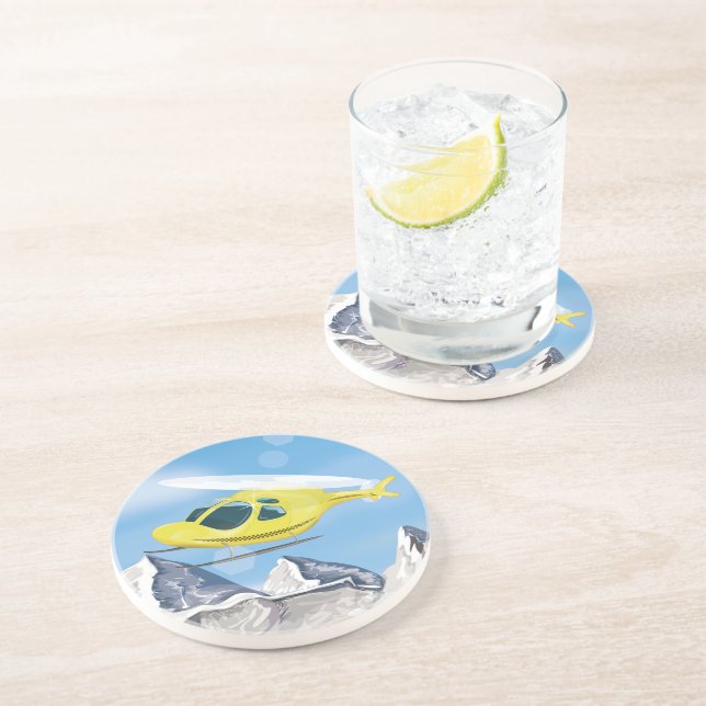 Dessous De Verre En Grès Hélicoptère de secours (Côté)