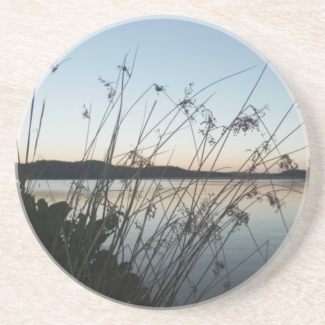 Dessous De Verre En Grès Herbes au lac Sunset (Devant)