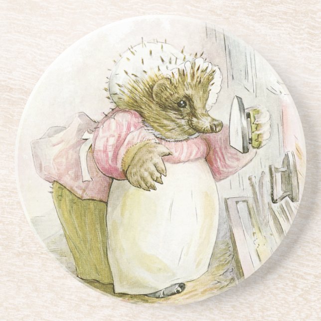 Dessous De Verre En Grès Hérisson avec Fer Mme Tiggy-Winkle (Devant)