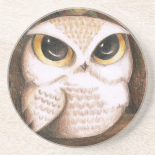 Dessous De Verre En Grès Hibou mignon