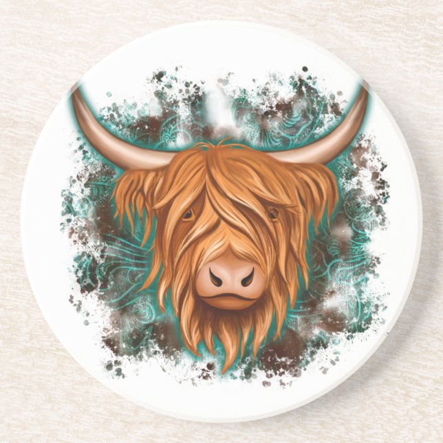 Dessous De Verre En Grès Highland Cow (Devant)