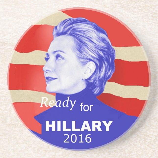 Dessous De Verre En Grès Hillary Clinton 2016 (Devant)