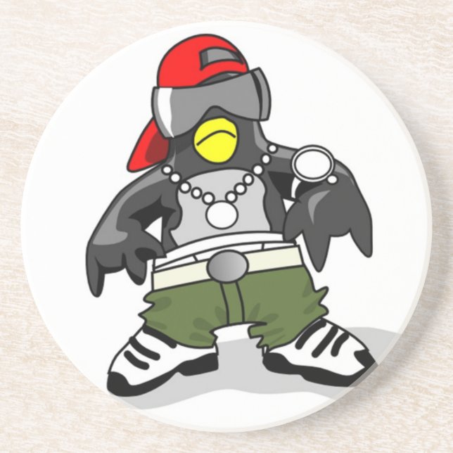 Dessous De Verre En Grès Hip hop cool Penguin (Devant)