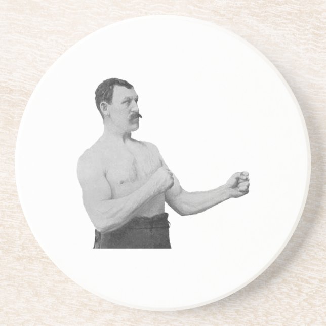 Dessous De Verre En Grès Homme excessivement viril Meme (Devant)