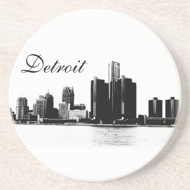Dessous De Verre En Grès Horizon de Detroit (Devant)