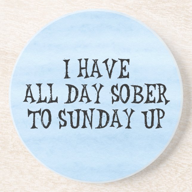 Dessous De Verre En Grès Humour potable de week-end (Devant)