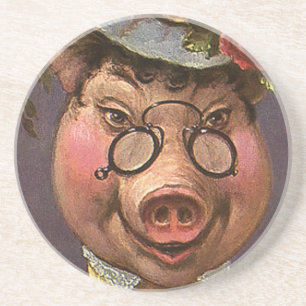 Dessous De Verre En Grès Humour vintage, Silly et Funny Vierge Cochon
