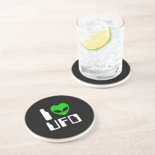 Dessous De Verre En Grès I Alien Heart UFO