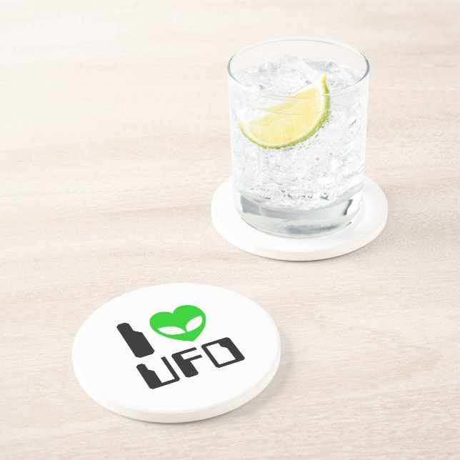 Dessous De Verre En Grès I Alien Heart UFO (Côté)