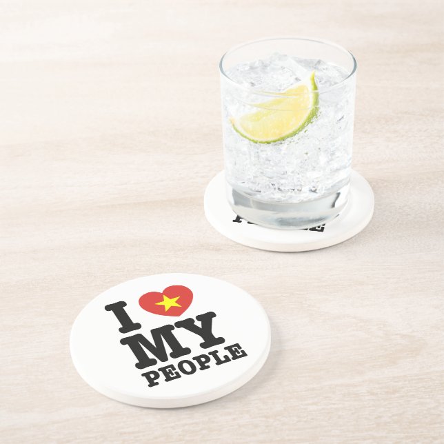 Dessous De Verre En Grès I Heart (Love) My Viet People (Côté)