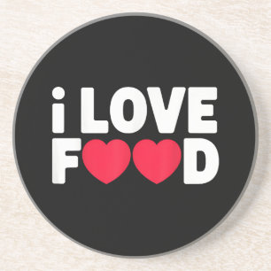 Dessous De Verre En Grès I Love Food Funny Foodie Cadeau pour hommes