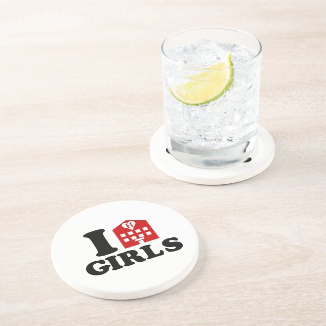 Dessous De Verre En Grès I Love Hotel Girls (Côté)