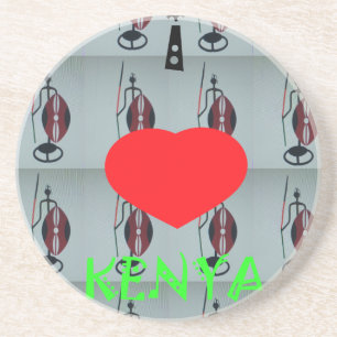 Dessous De Verre En Grès I Love Kenya Art Print