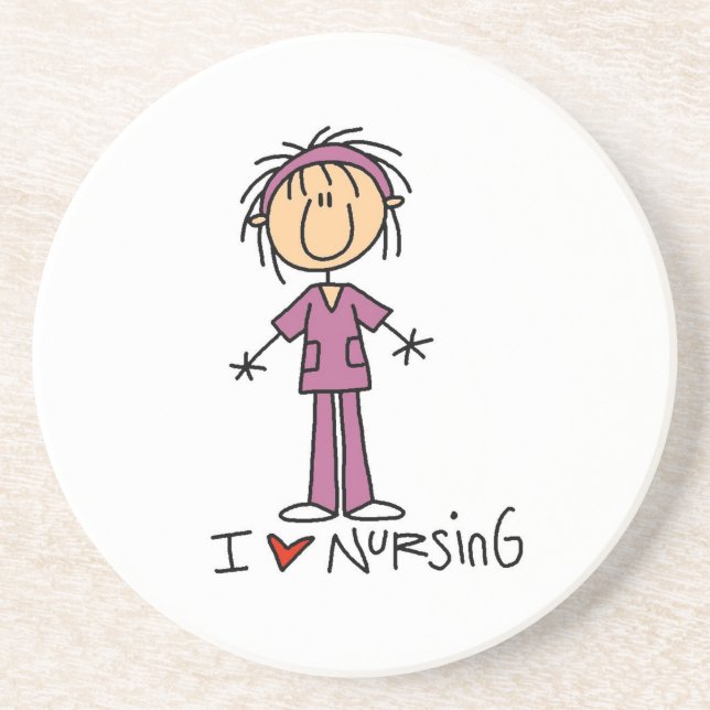 Dessous De Verre En Grès I Love Nursing T-shirts and Gifts (Devant)