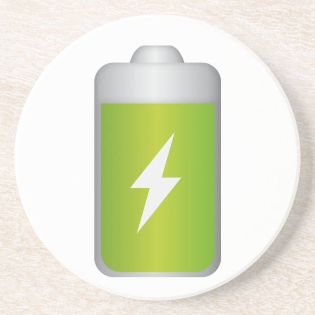 Dessous De Verre En Grès Icône de batterie lithium-ion (Devant)