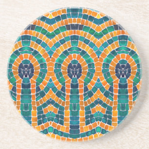 Dessous De Verre En Grès ICONS D'OR MOSAIC Dessous de verre rond de grès