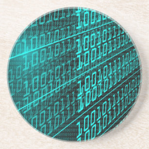 Dessous De Verre En Grès IL programmeur de programmation de code binaire