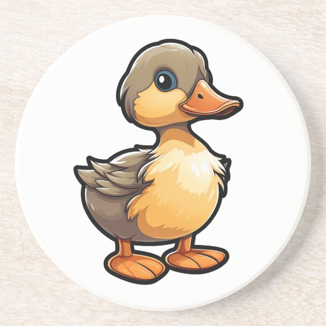 Dessous De Verre En Grès Illustration de canard de dessin (Devant)