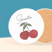 Illustration de deux cerises rouges | Art de fruit
