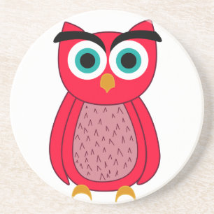 Dessous De Verre En Grès Illustration de joli oiseau rose