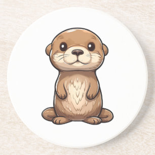 Dessous De Verre En Grès Illustration de la loutre de dessin
