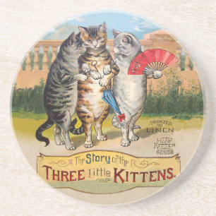 Dessous De Verre En Grès Illustration de l'oie des trois petits chatons
