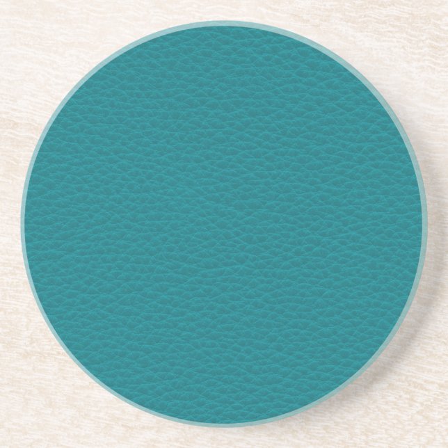 Dessous De Verre En Grès Image de cuir turquoise (Devant)