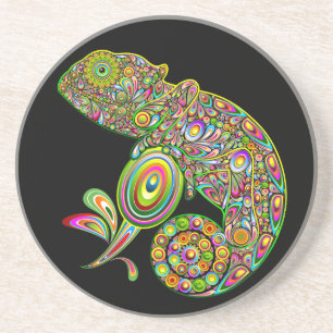 Dessous De Verre En Grès Imaginaire psychédélique de Chameleon